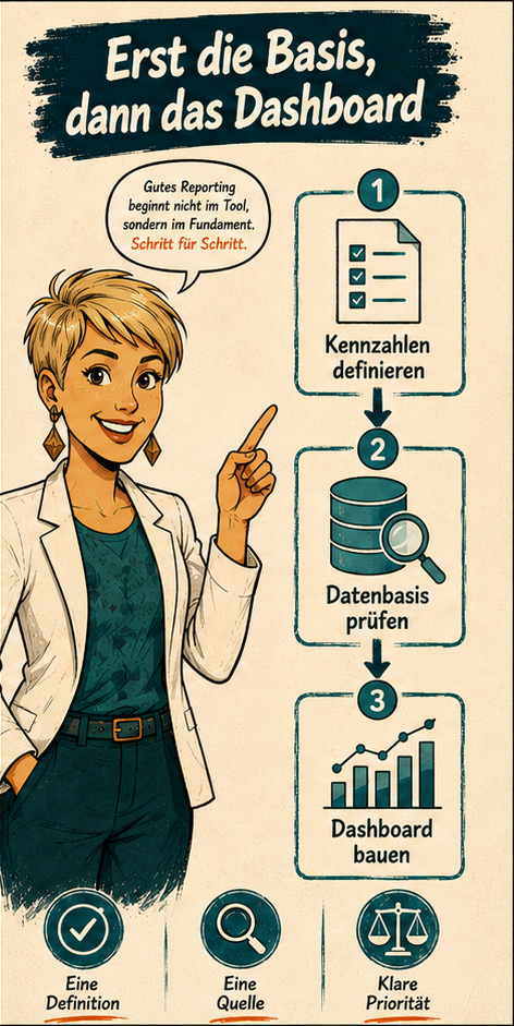 Illustration zum Artikel „Warum kein Tool Ihr Reporting rettet, wenn die Datenbasis lügt“