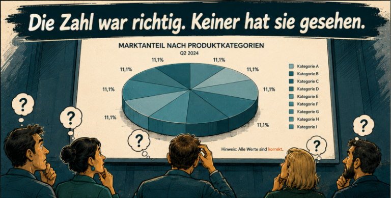 Illustration zum Artikel „Warum die richtige Zahl im falschen Diagramm trotzdem missverstanden wird“