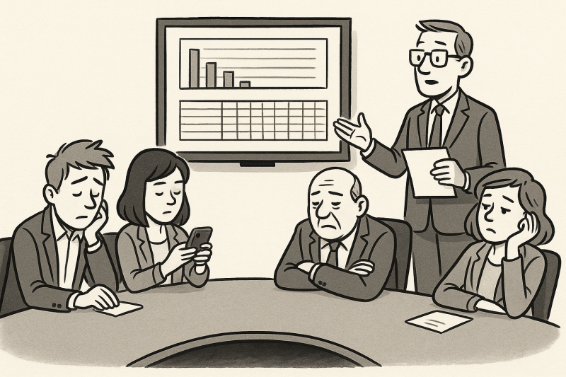 Illustration zum Artikel „Warum Reporting oft versagt – und wie Sie das mit Storytelling ändern“