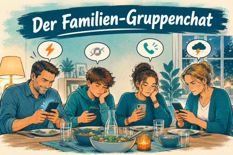 Illustration zum Artikel „Was unser Familien-Gruppenchat über Unternehmenskultur verrät“
