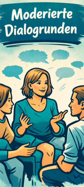 Illustration zum Artikel „Mediation wirksam verankern: Austauschformate als zweite Ebene nachhaltiger Konfliktkultur“