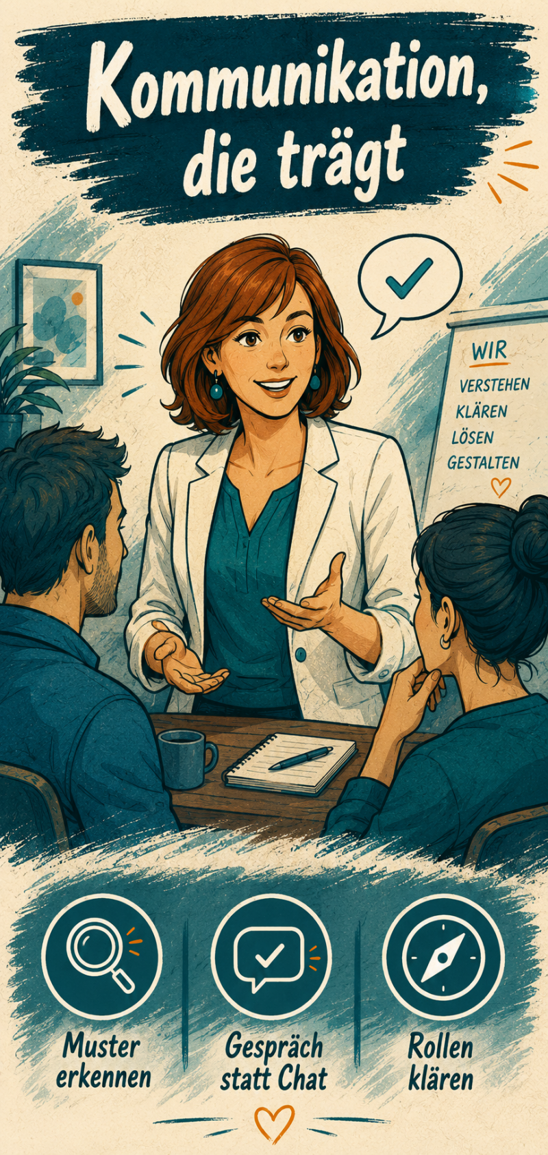 Illustration zum Artikel „Was unser Familien-Gruppenchat über Unternehmenskultur verrät“