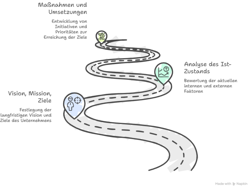 Illustration zum Artikel „Drei entscheidende Fragen, die jede gute Strategie beantworten muss“